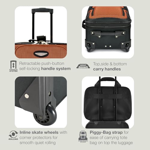 Travel Select Amsterdam Softside Expandable Luggage with Rolling Wheels, Gray, 21-Inch Carry-on