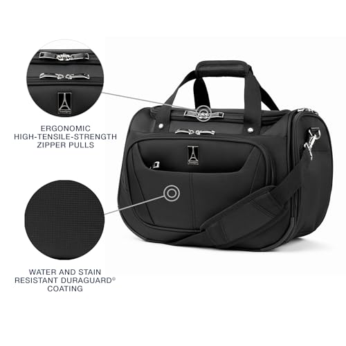 Travelpro Maxlite 5 Softside 2pc Set Expandable Carry On Luggage with 4 Spinner Wheels/Soft Underseat Tote, Lightweight Suitcase, Men and Women, Black