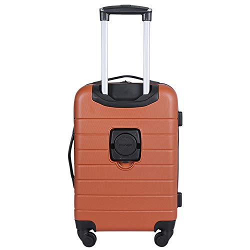 Wrangler Smart Spinner Hardside Luggage, 22-Inch Carry-On, Burnt Orange