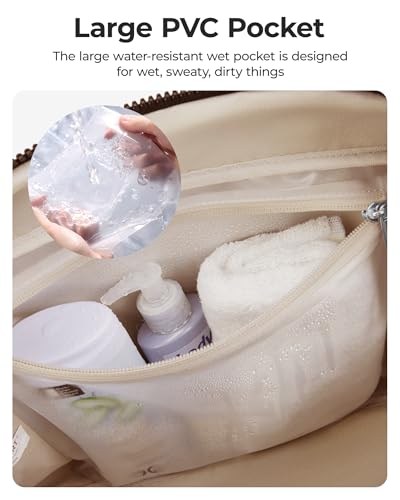 BAGSMART Gym Bag for Women, Duffle Bag for Travel with Wet Pocket, Lightweight Carry on Weekender Duffel, Water Resistant, Chocolate