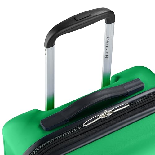 United Colors of Benetton Ribbed Hardside Expandable Luggage with Spinner Wheels, Green, Carry-On 20 Inch
