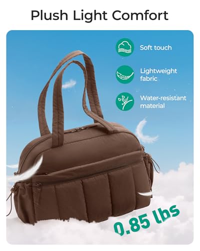 BAGSMART Gym Bag for Women, Duffle Bag for Travel with Wet Pocket, Lightweight Carry on Weekender Duffel, Water Resistant, Chocolate