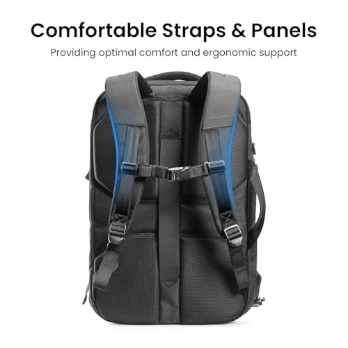 tomtoc Travel Backpack 40L, TSA Friendly Flight Approved Carry-on Luggage Hand Water-resistant Lightweight Business Rucksack, Durable Large Weekender Bag Daypack Fits 17.3 Inch Laptop, PFAS Free