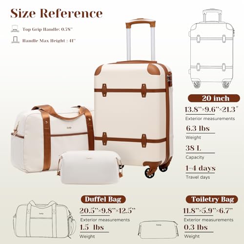 Coolife Luggage Set 3 Piece Suitcase Set Carry On Luggage PC Hardside Luggage TSA Lock Spinner Wheels Telescopic Handle