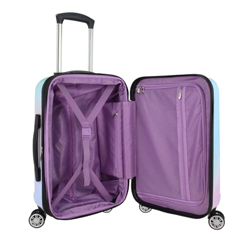 Traveler's Choice Women's Ruma II Expandable Luggage with Spinner Wheels, Pixie Pastel, 21" Carry-on