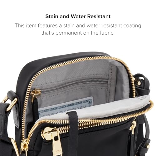TUMI - Voyageur Persia Crossbody - Nylon Crossbody Travel Shoulder Bag for Women & Men - Stain- & Water-Resistant Fabric - Black & Gold