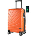 VANKEAN Carry On Luggage with Spinner Wheels & TSA Lock, Expandable Fashionable Hard Shell Suitcase airline approved，20 Inch Carry-On，Orange