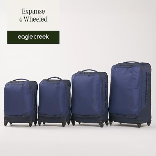 Eagle Creek Expanse 4-Wheel 22" Carry-On Luggage - Rolling Four-Wheel Carry-On Luggage for Easy Travel - Lockable Zippers - Expandable Main Compartment - Telescoping Handles - Pilot Blue