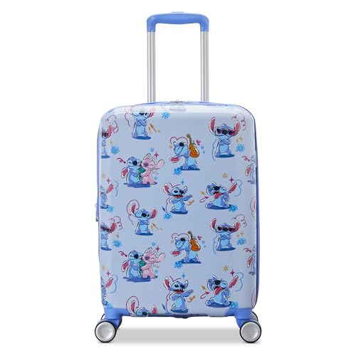 American Tourister STITCH CARRY-ON SPINNER Luggage - Airline Approved, Durable Hardshell with RightHeight Adjustable Handle - Expands 1.5in - Roll Confidentially with Dual 360 Spinner Wheels