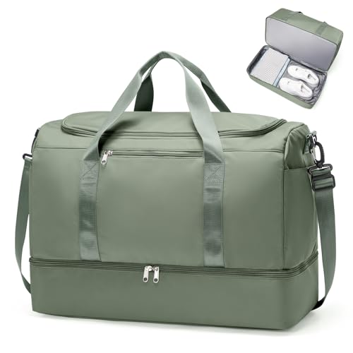 Extra Large Travel Duffle Bag,Carry on Overnight Weekend Bag with Shoes Compartment,Weekender Bags for Women for Travel Business Trips Sport Hospital