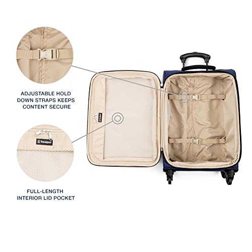 Travelpro Runway 3 piece Luggage Set, Carry on UnderSeat Luggage Soft Tote, Carry-on & Convertible Medium to Large 28-Inch Check-in Expandable Luggage, 4 Spinner Wheels, Softside Suitcase, Blue