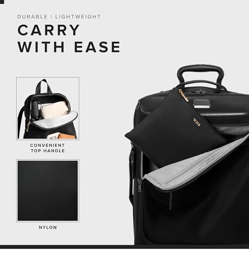 TUMI - Just In Case Foldable Backpack - Lightweight, Compact Travel Backpack - For One Bag Travel - 15.5" X 12.3" X 4.5" - Black with Gold Hardware