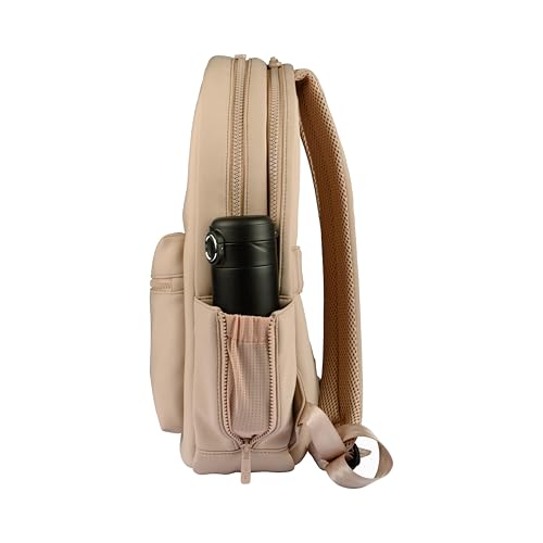 Kenneth Cole REACTION Logan Classic Neoprene Laptop Travel Work Backpack Bag, Light Taupe