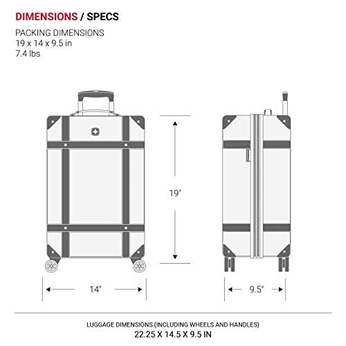 SwissGear 7739 Hardside Luggage Trunk with Spinner Wheels, Blush, Carry-On 19-Inch
