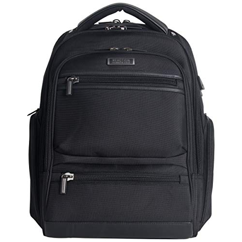 Kenneth Cole Reaction ProTec Travel Business Backpack 17" Laptop Computer TSA Checkpoint-Friendly Bookbag With USB Port, Black