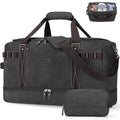 ZOMFELT Travel Duffle Bag for Men, 45L Carry On Luggage 22x14x9 Airline Approved, Waterproof Canvas Overnight Duffel Bag with Removable Dividers, Weekender Gym bag with Shoe Pocket (Washed Black)