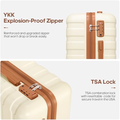 MIUSSE MAX Luggage Sets 3 Piece, 20 Inch Hardshell Carry On Luggage 22x14x9 Airline Approved, Suitcase with TSA Locks & YKK Zippers, Carry On Suitcase with Wheels for Men & Women Travel