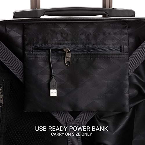 SwissGear 7272 Energie Expandable Hardside Luggage with Spinner Wheels and TSA Lock, Black, Carry-On 19-Inch