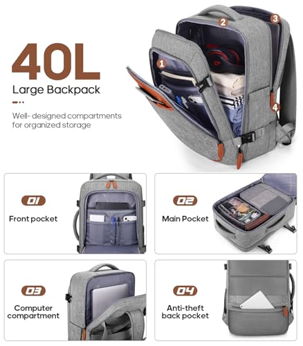 UKEIN Luggage Sets 3Piece, Carry On Luggage 20in Suitcase Set With Backpack
