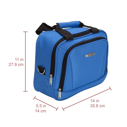 Rockland Fashion Softside 2 Piece Luggage Set, Expandable, (14" Tote/19" Upright), Blue
