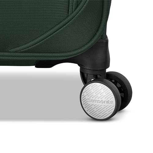 Samsonite Carry-On Soft-Sided Expandable 21-Inch Element Suitcase: Airline Approved for Most Major Airlines, Durable, 360° Spinner Wheels, Adjustable Handle, 2 Front & Side Pocket- Bistro Green