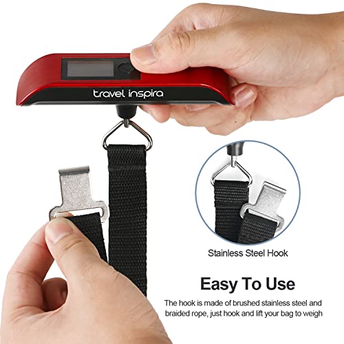 travel inspira Luggage Scale, Portable Suitcase, Weighing Scales (Red)