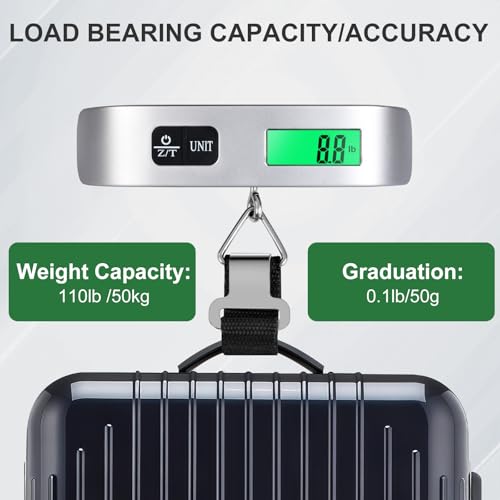 Qxutiwy Luggage Scale, 110 Pounds Digital Luggage Scale Battery Included