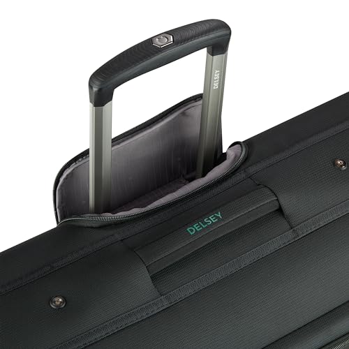 DELSEY PARIS Helium DLX - Rolling Garment Bag with Spinner Wheel - Lightweight Travel Garment Bag - SECURITECH Zip - Suit and Dresses Rolling Travel Bag - Checked Size, Black