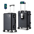 TIYFIY 20 Inch Carry on Luggage with Cup Holder, Airline Approved 22x14x9 Aluminum Frame PC Hard Shell Suitcase, 360° Spinner Wheels, TSA Lock for Short Trips and Business Travel