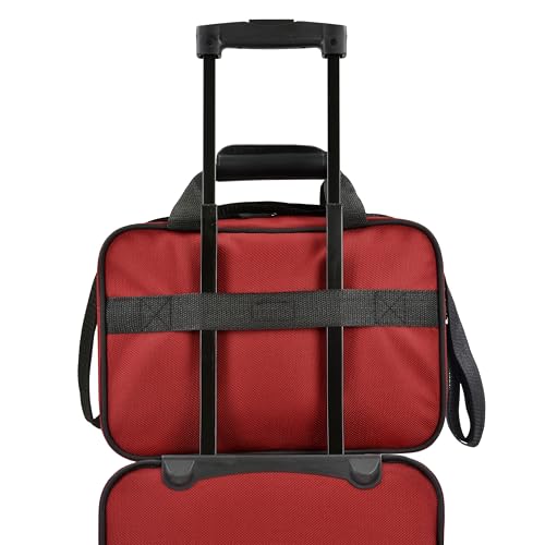 U.S. Traveler Rio 14" Travel Tote Bag, Lightweight 1200D Carry-On Bag for Women & Men, Red