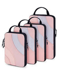 BAGSMART Compression Packing Cubes, 4 Set Travel Packing Cubes for Carry on Suitcases, Compression Suitcase Organizers Bag Set & Travel Cubes for Luggage, Lightweight Packing Organizers Baby Pink