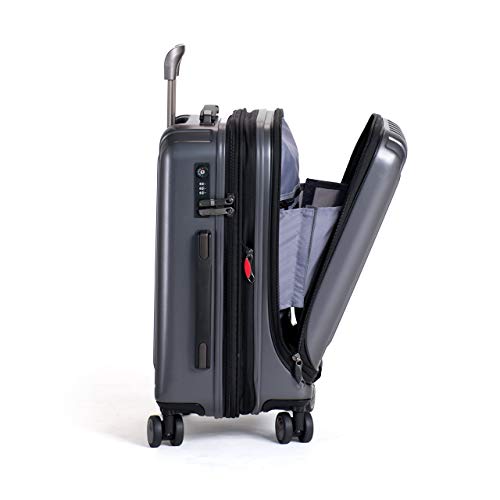 DELSEY PARIS Titanium Hardside Expandable Luggage with Spinner Wheels Carry-On Luggage, Graphite, Carry-On 19 Inch