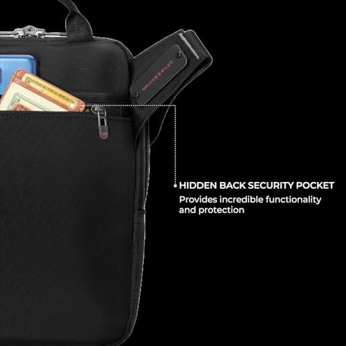 Briggs & Riley Crossbody Bag for Women & Men - Sling Bag for Travel, Tablet Holder Sleeve & Adjustable Strap, Durable Nylon, Self-Repairing Zippers, RFID Shielding - HTA Collection, Black