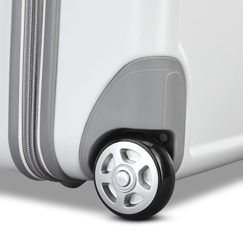 American Tourister Fathead Underseater Carry-On Luggage - Airline Approved - Customize with Favorite Sports or Character Decal - Durable ABS Hardshell - RightHeight™ Adjustable Handle - White
