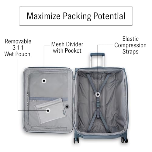 Samsonite UpLIFT Lightweight Softside Carry-On Luggage with Spinner Wheels - Expandable - Airline-Approved, Polyester Soft Suitcase for Ultra Light Travel - Elemental Blue
