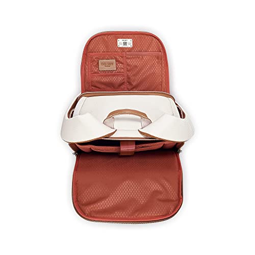 DELSEY PARIS Chatelet Air 2.0 - Travel Laptop Backpack - Fits 14" Laptop - Water-Repellent Recycled Fabric Backpack - Vegan Leather Trim - Smart Trolley Band, Angora