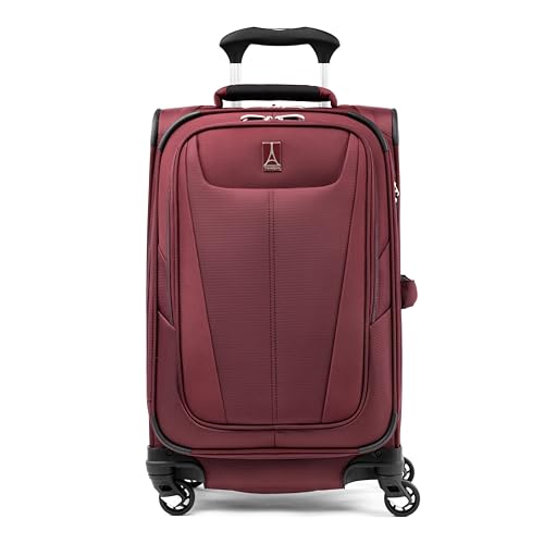 Travelpro Maxlite 5 Softside Expandable Luggage with 4 Spinner Wheels, Lightweight Suitcase, Men and Women, Burgundy, Carry-on 21-Inch