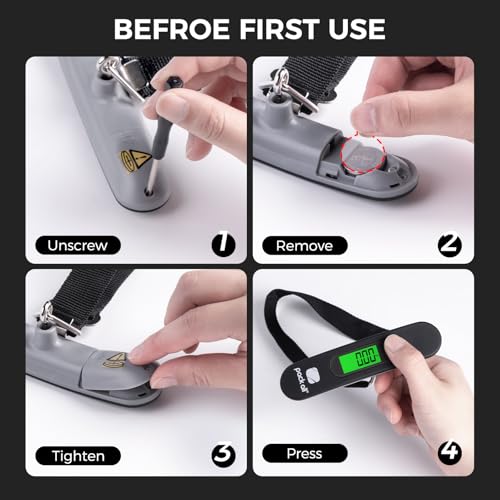pack all Digital Luggage Scale for Travel, 110Lbs Capacity, 0.1Lb Precision