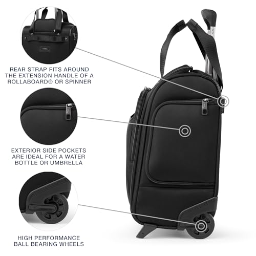 Travelpro Crew Classic Lightweight Softside Luggage, Rolling Underseat Carry on Bag, 14" Laptop or Tablet Sleeve, Men and Women, 17-Inch, Black