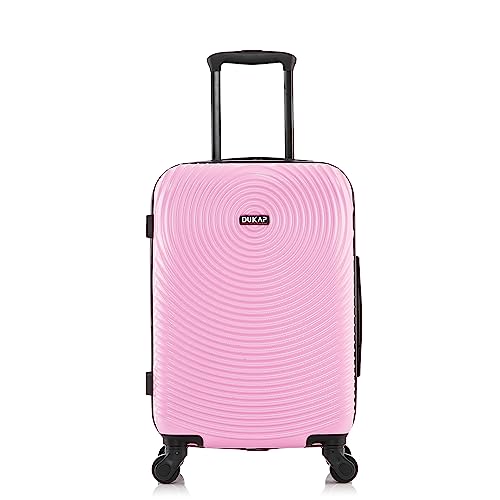 DUKAP INCEPTION Luggage with Spinner Wheels | Durable Lightweight Hardshell Suitcase, Travel Bag with Handle and Trolley, 20-Inch Carry On Small Luggage | Pink