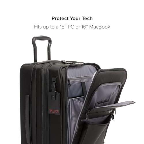 TUMI - Alpha International Office 4 Wheeled Carry-On - Men's Zip Expansion Business Luggage with Laptop & Tablet Compartments - Black