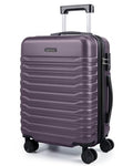 LIGHT FLIGHT Expandable Carry On Luggage 22x14x9 Airline Approved with Double Spinner Wheels, 20 Inch Lightweight Hard Shell Rolling Suitcases with TSA Lock, Purple