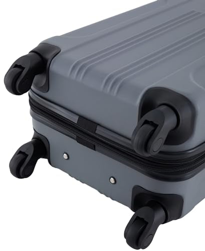 Travelers Club Chicago Hardside Expandable Spinner Luggage, Charcoal, 20"(22in with wheels) Carry-On