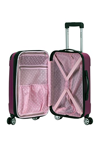 Rockland London Hardside Spinner Wheel Luggage, Magenta, Carry-On 20-Inch
