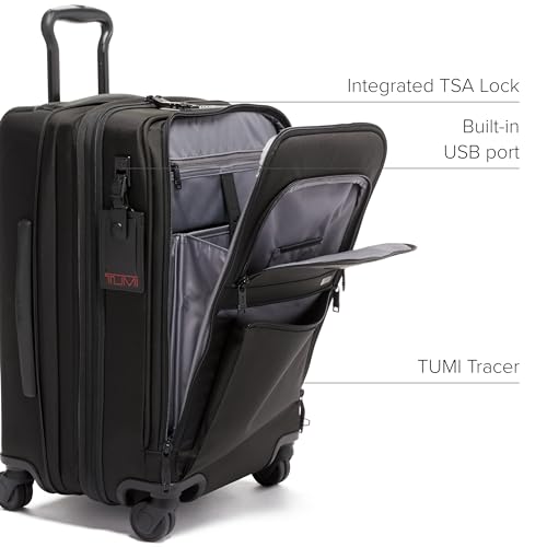 TUMI - Alpha International Office 4 Wheeled Carry-On - Men's Zip Expansion Business Luggage with Laptop & Tablet Compartments - Black