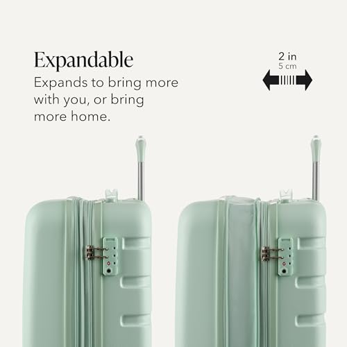 SwissGear 7366 Signature Hardside Expandable Luggage with Spinner Wheels, TSA Lock, Cup-Holder, Clearly Aqua, Carry-On 19-Inch