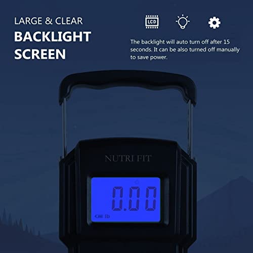 NUTRI FIT Luggage Scale Digital Suitcase Weighing Fish Portable for Travel