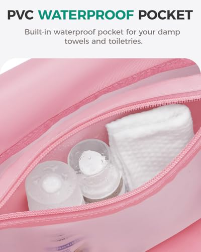 WANDF For Frontier Airlines Personal Item Bag 18x14x8, Travel Duffel Bags with Wet Pockets, Lightweight Carry on Weekender Overnight Duffle for Women (Pink)