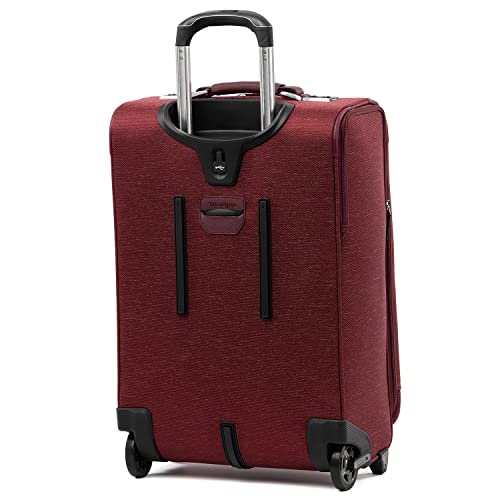 Travelpro Platinum Elite Softside Expandable Carry on Luggage, 2 Wheel Upright Suitcase, USB Port, Men and Women, Bordeaux, Carry On 22-Inch