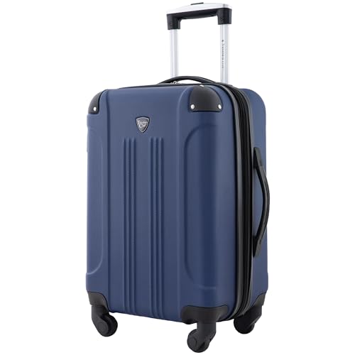 Travelers Club Chicago Hardside Expandable Spinner Luggage, Navy Blue, 22" Carry-On